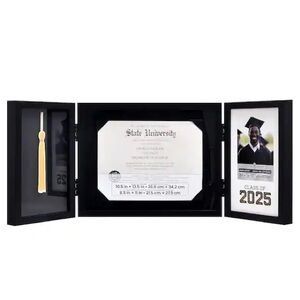 🆕 Black Graduation 3 Opening Hinged Display Frame Class of 2025 by Studio Decor